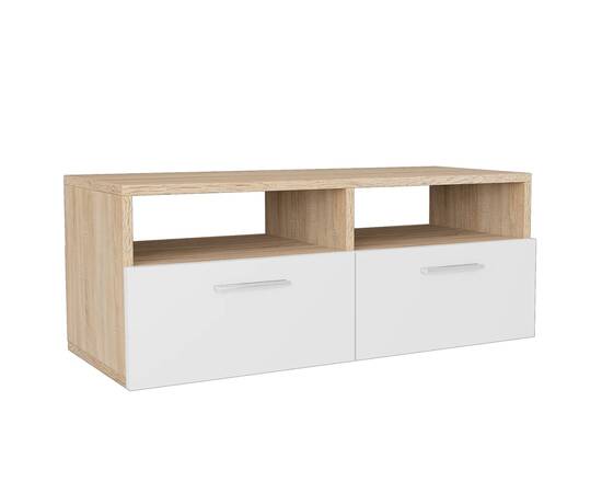 Comodă tv, pal, 95 x 35 x 36 cm, culoarea stejarului și alb, 2 image