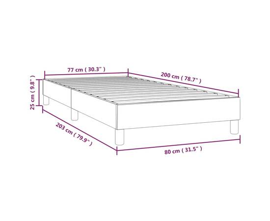 Cadru de pat box spring, maro, 80x200 cm, piele ecologică, 9 image