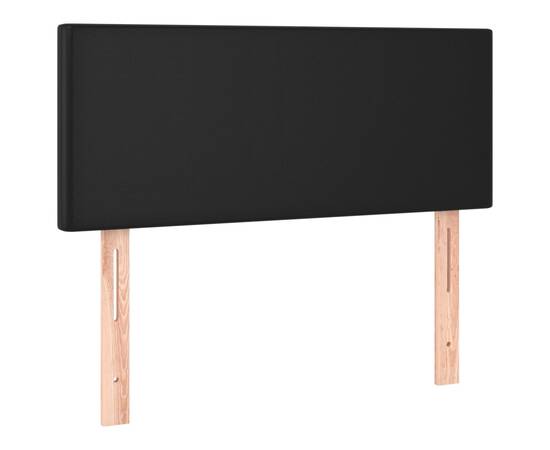 Pat continental cu saltea & led, negru, 80x200 cm, piele eco, 7 image