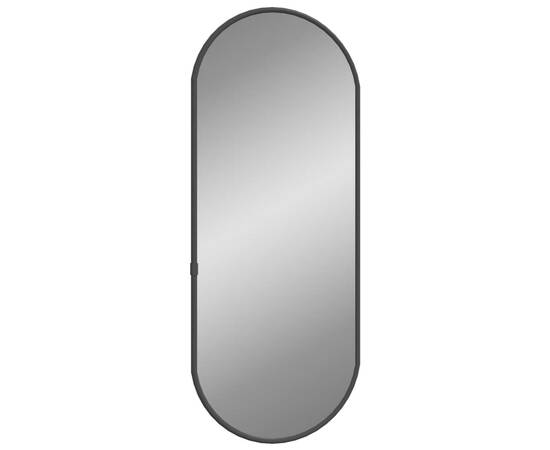 Oglindă de perete, negru, 50x20 cm, ovală, 2 image