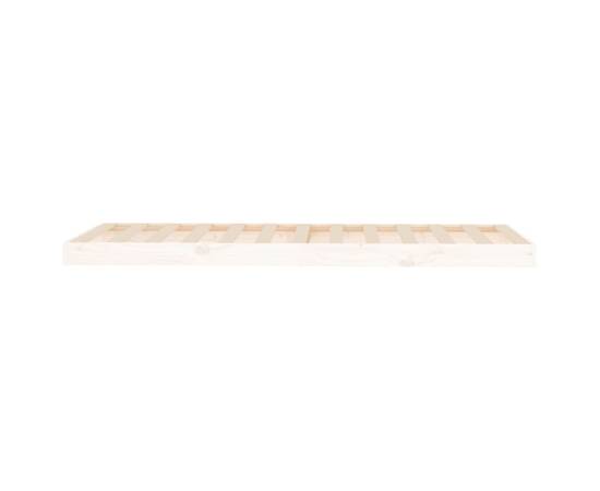 Cadru de pat mic single 2ft6, alb, 75x190 cm, lemn masiv de pin, 6 image