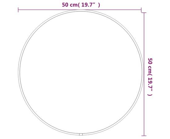 Oglindă de perete rotundă, negru, Ø 50 cm, 6 image