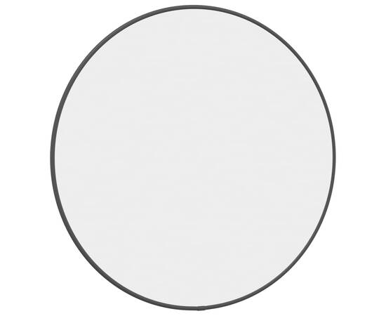 Oglindă de perete rotundă, negru, Ø 50 cm, 3 image