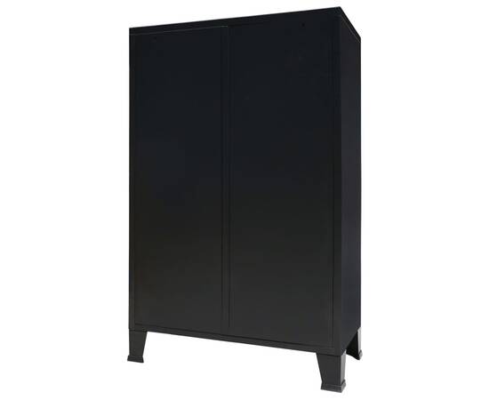 Șifonier, stil industrial, 67 x 35 x 107 cm, negru, metal, 3 image