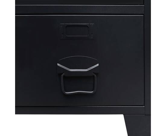 Șifonier, stil industrial, 67 x 35 x 107 cm, negru, metal, 7 image