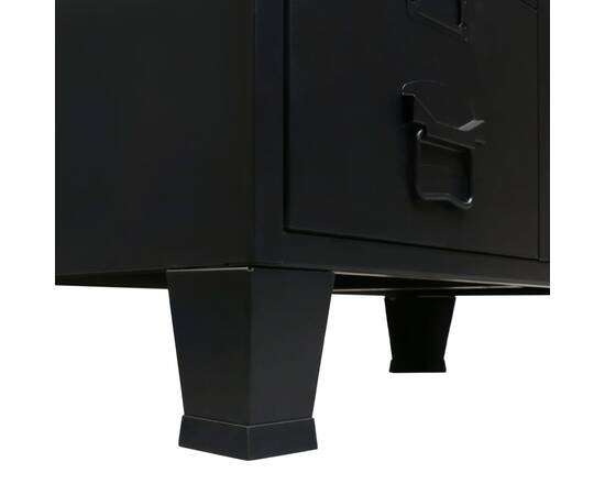 Șifonier, stil industrial, 67 x 35 x 107 cm, negru, metal, 5 image
