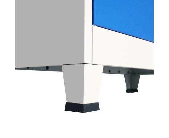 Dulap de birou, metal, 90 x 40 x 140 cm, gri și albastru, 7 image