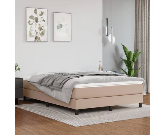 Cadru de pat box spring, cappuccino, 140x200cm, piele ecologică