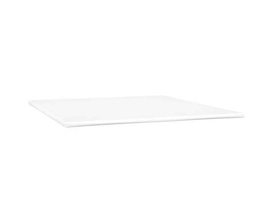 Pat box spring cu saltea, alb, 160x200 cm, piele ecologică, 6 image