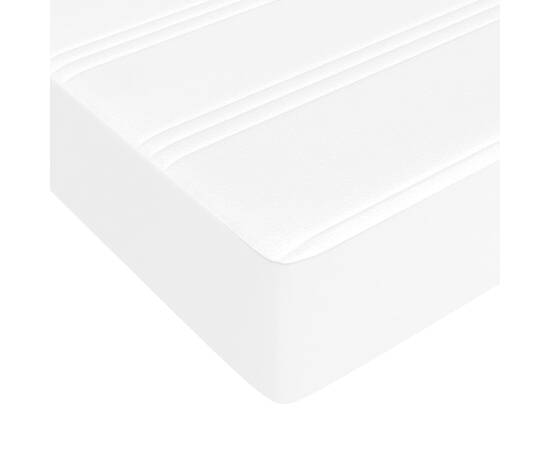 Pat box spring cu saltea, alb, 160x200 cm, piele ecologică, 8 image