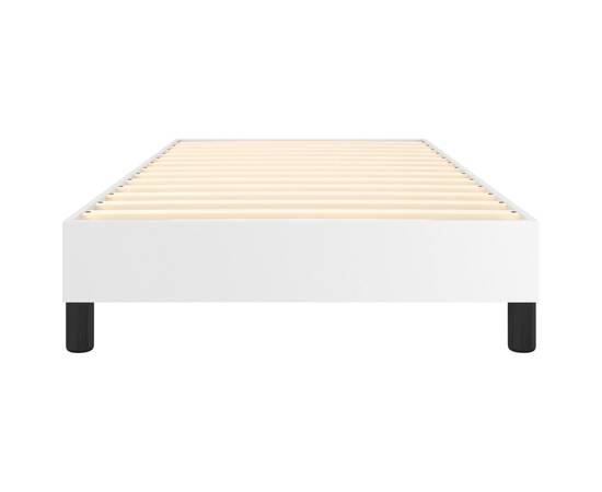 Cadru de pat box spring, alb, 100x200 cm, piele ecologică, 5 image