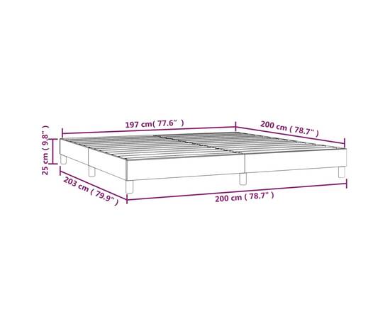Cadru de pat box spring, crem, 200x200 cm, piele ecologică, 9 image