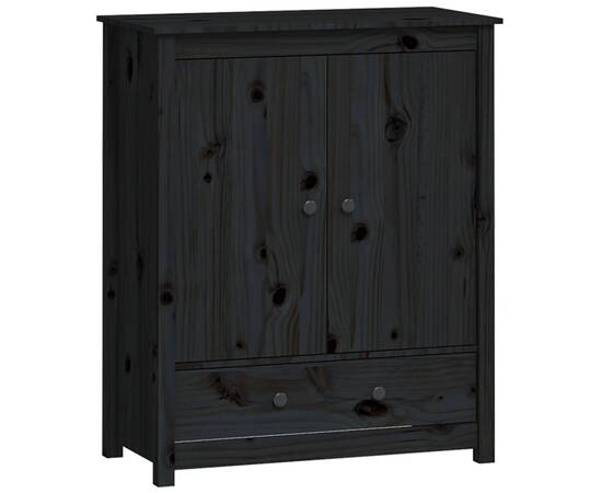 Servantă, negru, 83x41,5x100 cm, lemn masiv de pin, 2 image