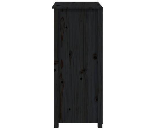 Servantă, negru, 83x41,5x100 cm, lemn masiv de pin, 7 image
