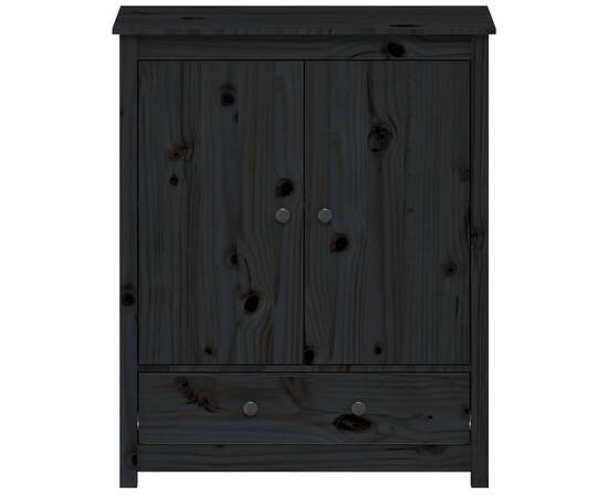 Servantă, negru, 83x41,5x100 cm, lemn masiv de pin, 5 image
