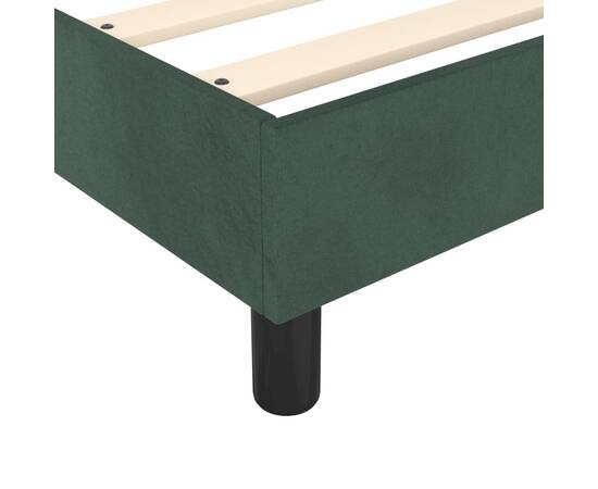 Pat box spring cu saltea, verde închis, 200x200 cm, catifea, 7 image