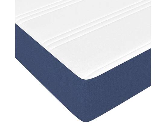 Pat continental cu saltea, albastru, 160x200cm, material textil, 8 image