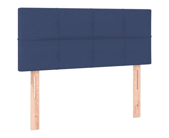Pat box spring cu saltea, albastru, 100x200 cm, textil, 6 image