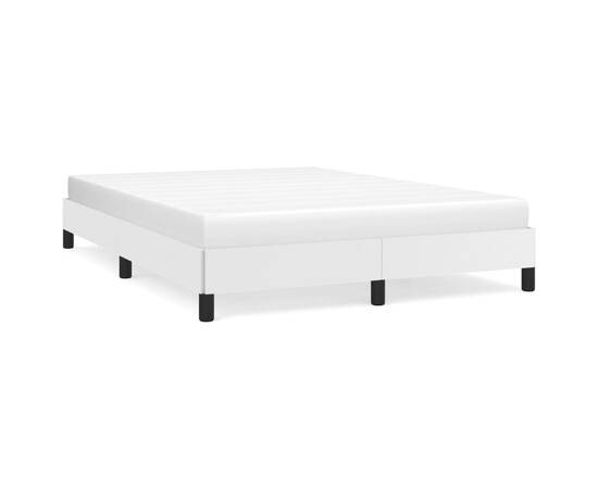 Cadru de pat, alb, 140x200 cm, piele ecologică, 2 image