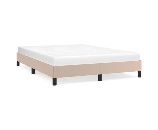 Cadru de pat, cappuccino, 140x200 cm, piele ecologică, 2 image