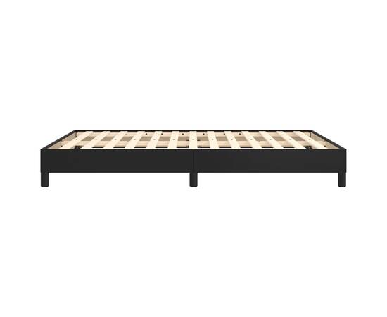 Cadru de pat, negru, 140x190 cm, piele ecologică, 6 image