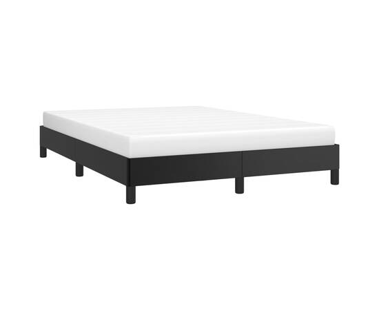Cadru de pat, negru, 140x190 cm, piele ecologică, 3 image