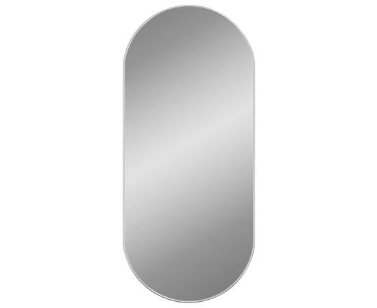 Oglindă de perete, argintiu, 100x45 cm, ovală, 2 image