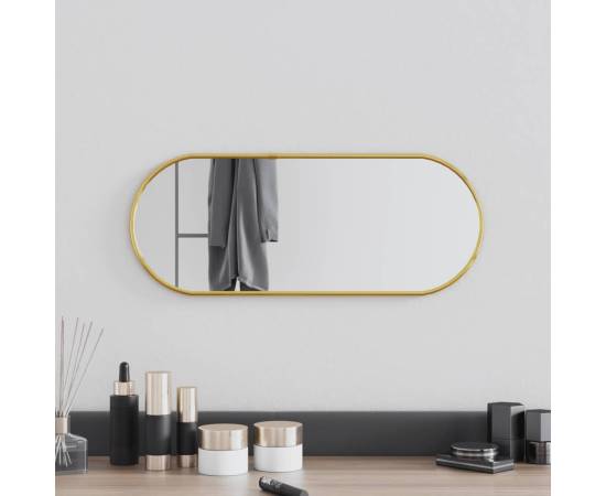 Oglindă de perete, auriu, 50x20 cm, ovală