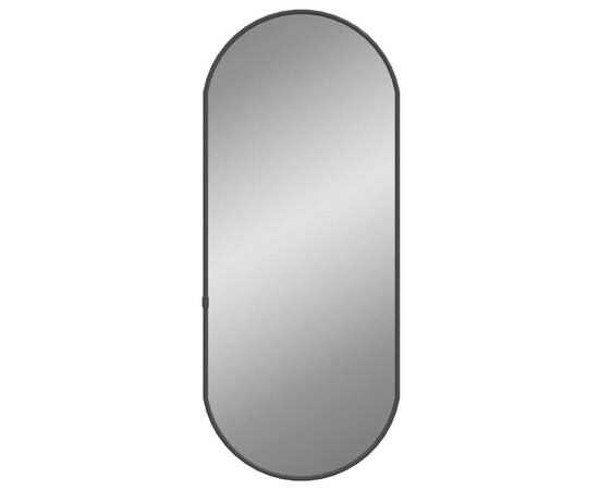 Oglindă de perete, negru, 60x25 cm, ovală, 2 image