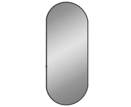 Oglindă de perete, negru, 60x25 cm, ovală, 3 image