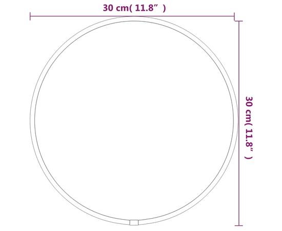 Oglindă de perete rotundă, negru, Ø 30 cm, 6 image