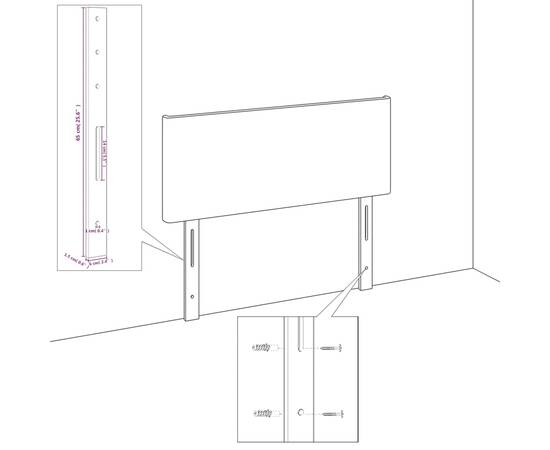 Tăblii de pat, 2 buc, albastru închis, 72x7x78/88 cm, catifea, 5 image