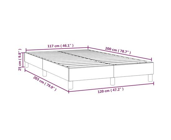 Cadru de pat box spring, alb, 120x200 cm, piele ecologică, 9 image