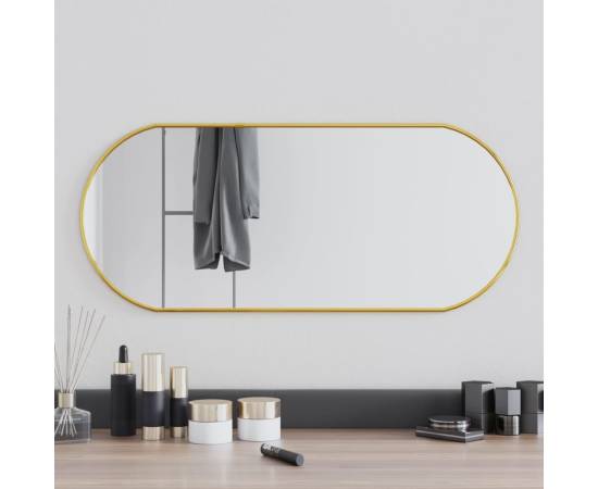 Oglindă de perete, auriu, 70x30 cm, ovală