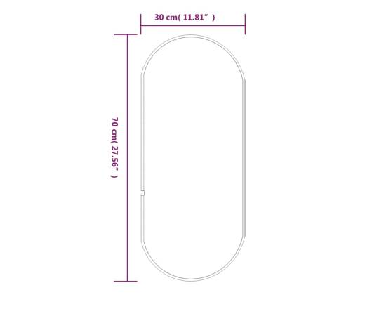 Oglindă de perete, auriu, 70x30 cm, ovală, 6 image