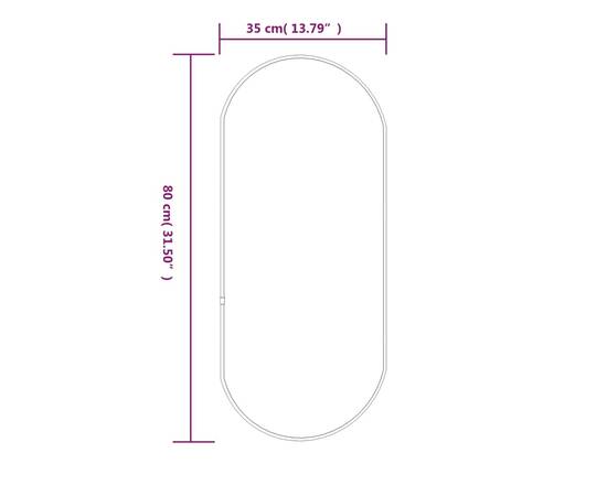 Oglindă de perete, auriu, 80x35 cm, ovală, 6 image