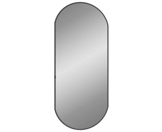 Oglindă de perete, negru, 70x30 cm, ovală, 3 image