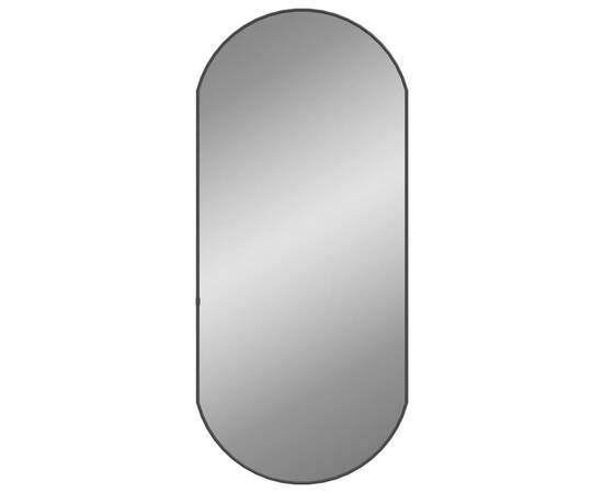 Oglindă de perete, negru, 90x40 cm, ovală, 3 image