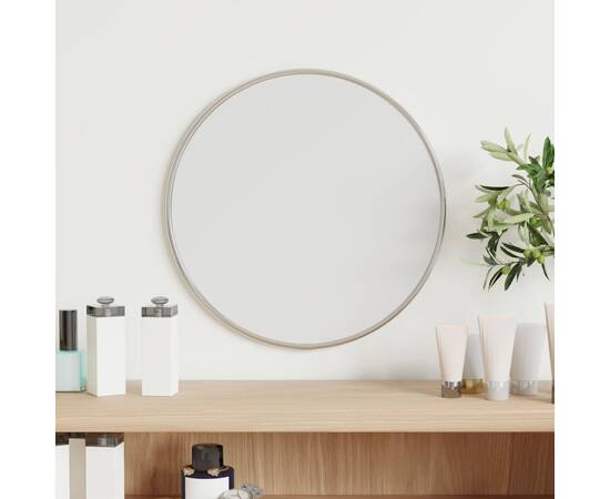 Oglindă de perete rotundă, argintiu, Ø 30 cm