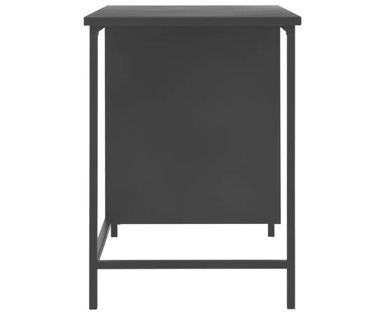 Birou cu sertare, negru, 120 x 55 x 75 cm, oțel, industrial, 5 image