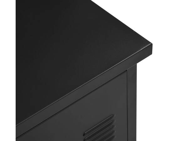 Birou cu sertare, negru, 120 x 55 x 75 cm, oțel, industrial, 7 image