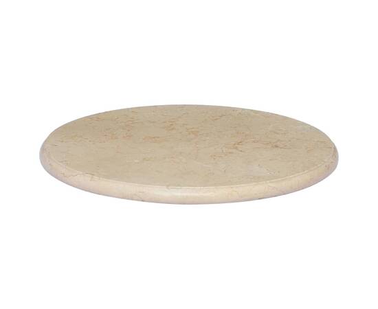 Blat de masă, crem, Ø50x2,5 cm, marmură, 3 image