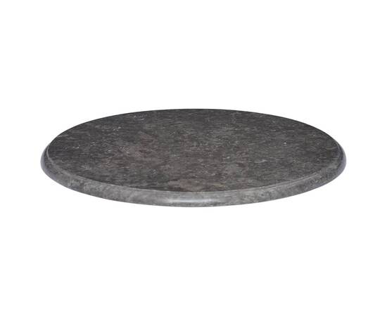Blat de masă, negru, Ø60x2,5 cm, marmură, 3 image