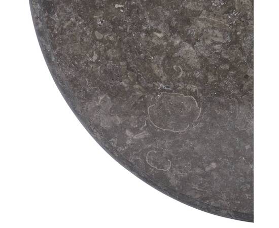 Blat de masă, negru, Ø60x2,5 cm, marmură, 5 image