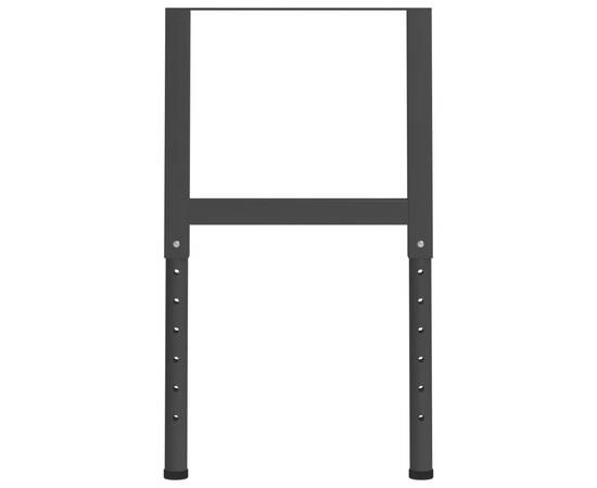 Cadre banc lucru reglabile 2 buc. negru 55x(69-95,5) cm metal, 4 image