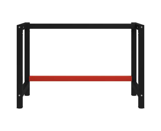 Cadru metalic banc de lucru, 120x57x79 cm, negru și roșu, 2 image