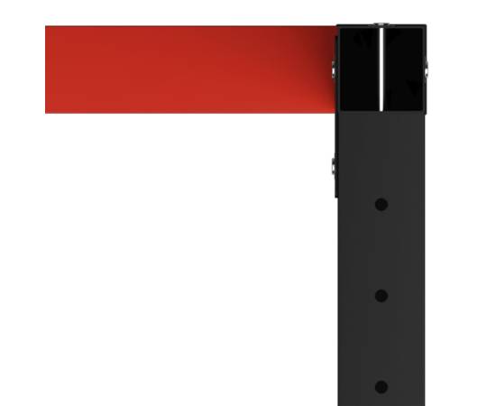 Cadru metalic banc de lucru, 120x57x79 cm, negru și roșu, 6 image