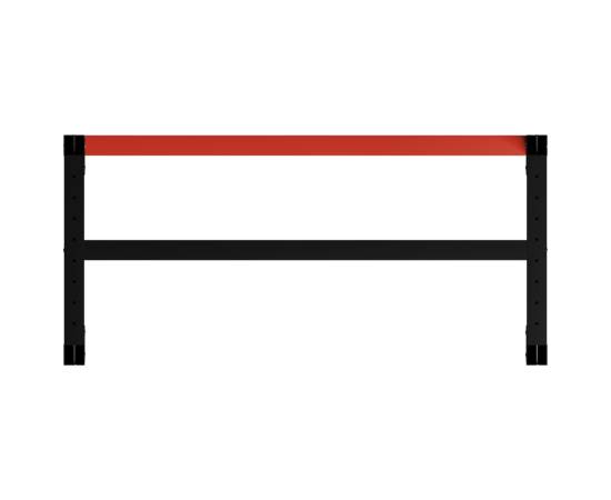 Cadru metalic banc de lucru, 120x57x79 cm, negru și roșu, 5 image