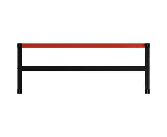 Cadru metalic banc de lucru, 150x57x79 cm, negru și roșu, 5 image