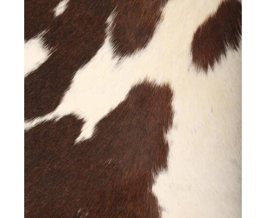 Scaun fluture, maro și alb, piele naturală de capră, 2 image
